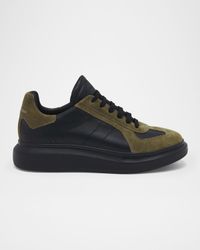 Men's Leather and Suede Oversized Sneakers