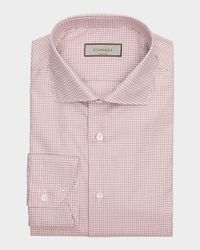 Men's Cotton Micro-Check Dress Shirt