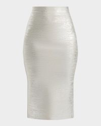 Elena Metallic Midi Pencil Skirt