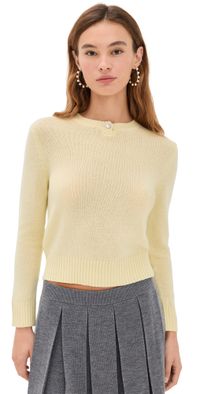 Sandy Liang Pino Cashmere Sweater Pale Yellow XS
