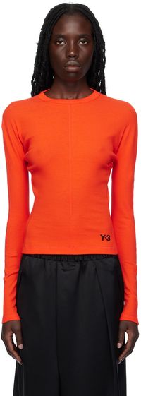 Y-3 T-shirt à manches longues ajusté orange