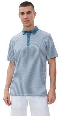 Rhone Golf Sport Polo Blue Stone Stripe M