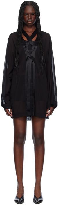 KHAITE Black Mehna Minidress