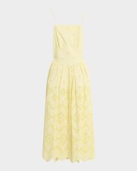 Embroidered Cotton Midi Dress