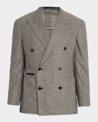 Men's 170s Wool Glen Check Double-Breasted Sport Coat