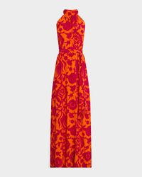 Yvette Floral Keyhole Halter Maxi Dress