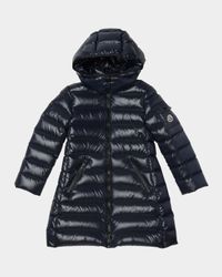 Girl's Moka Long Down Coat, Size 4-6