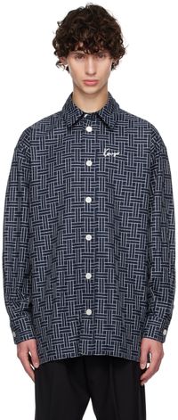 Kenzo Navy Kenzo Paris 'Kenzo Weave' Shirt