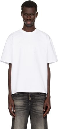 GANNI White Heavy Cotton Drop Shoulder Heart T-shirt