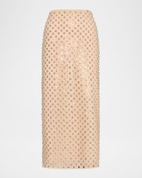 Rosemary Sequin Embroidered Midi Skirt