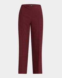 Jacquard Straight-Leg Ankle Trousers