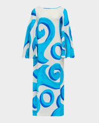 Urania Open-Back Long Silk Caftan