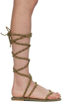 Isa Boulder SSENSE Exclusive Green Vine Sandals