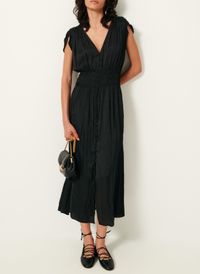 Sessun - Robe chemise droite - Taille L - Noir