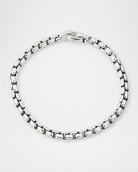 Men's Large Box Chain Bracelet in Silver, 5mm