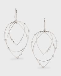 3-Tier Drop Hoop Earrings with Diamonds
