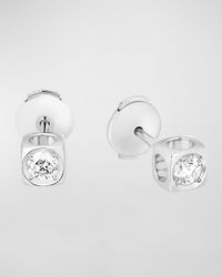 White Gold Le Cube Large Diamond Stud Earrings
