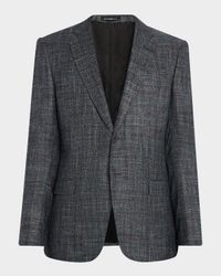 Men's G Line Blurred Plaid Wool Sports Jacket