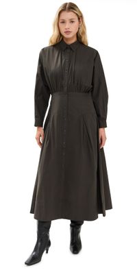 Apiece Apart Pietra Maxi Shirt Dress Deep Olive 2
