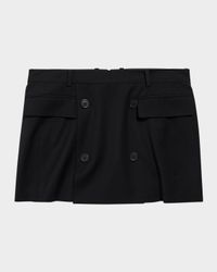 Double-Breasted Tailored Mini Skirt