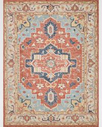 Richmond Serapi Hand-Tufted Beige/Red Rug, 5' x 8'