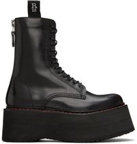 R13 Black Double Stack Boots