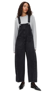 Tibi Vintage Wash Denim Jumpsuit Black 2