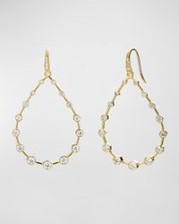 18K Yellow Gold Large Hex Earrings with Diamonds