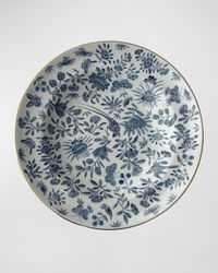 Sacred Bird & Butterfly Blue Rim Soup Bowl
