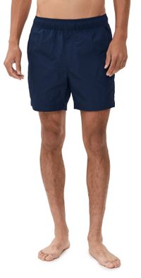 Onia Nylon Crinkle Swim Trunks 5 Deep Navy XL