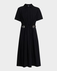 Short-Sleeve Belt Cinched Shirtdress