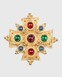 Multicolor Cross Brooch
