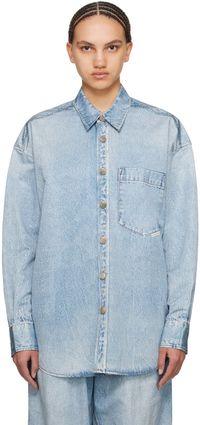 Alexander Wang Blue Printed Denim Shirt