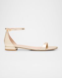 Nudist Metallic Ankle-Strap Sandals