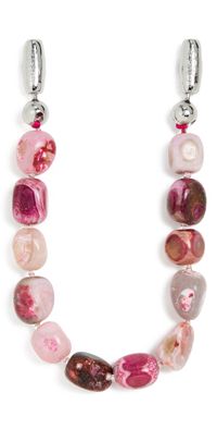 Ossa Large Cut Gemstone Wristlet Fuchsia Agate One Size