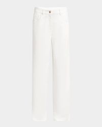 Wide Leg Stretch-Cotton Jeans