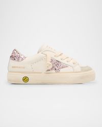 Girl's May Glitter Star Leather Sneakers, Toddler/Kids
