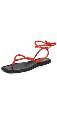 Veronica Beard Carmina Cord Sandals Flame Red 5