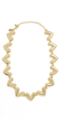 Kenneth Jay Lane Heart Lobster Claw Necklace Polished Gold One Size