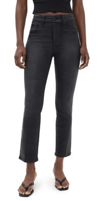 Good American Soft Tech Good Legs Straight Coated Jeans Black402 0