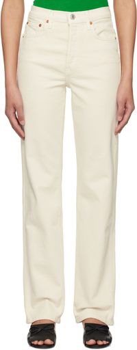 Re/Done Off-White Comfort Stretch 90s High Rise Loose Jeans