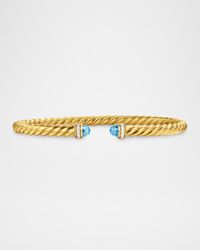Modern Cablespira Bracelet in 18K Gold with Gemstones and Diamonds, 4mm
