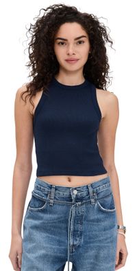 Sold Out NYC The Cropped Not So Basic Tank Navy L