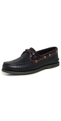 Sperry Authentic Original 2 Eye Leather Boat Shoes Black 13