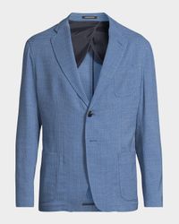 Men's Wool and Cotton Micro-Box Textured Sport Coat