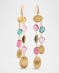 Lunaria 18K Yellow Gold Multi-Color Tourmaline Drop Earrings with Diamonds