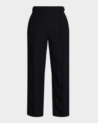Mid-Rise Pull-On Straight Crop Pants