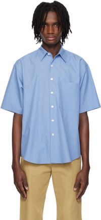 AURALEE Blue Washed Finx Twill Shirt