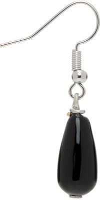Dries Van Noten Silver & Black Single Drop Earring