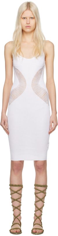 Isa Boulder White Floater Midi Dress